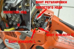 Регулировка карбюратора бензопилы